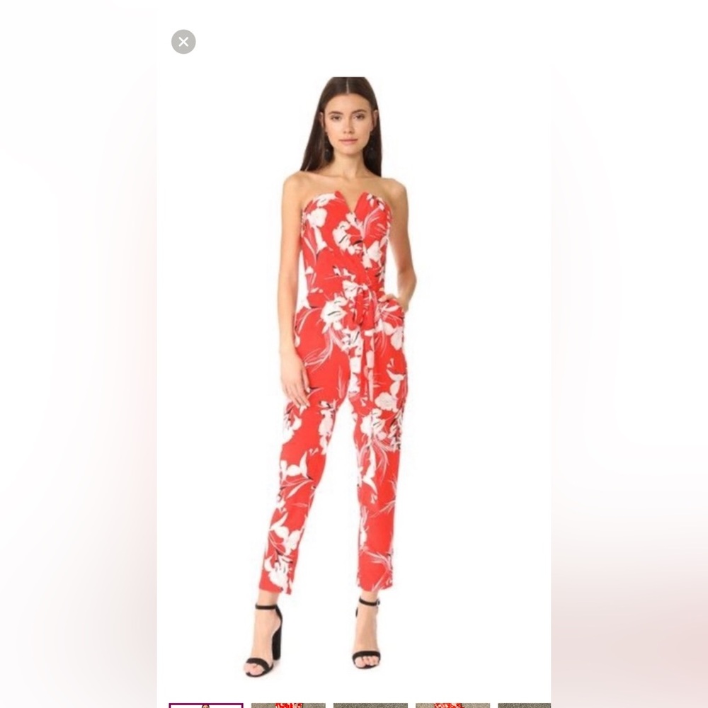 Yumi Kim Red Floral Jumpsuit